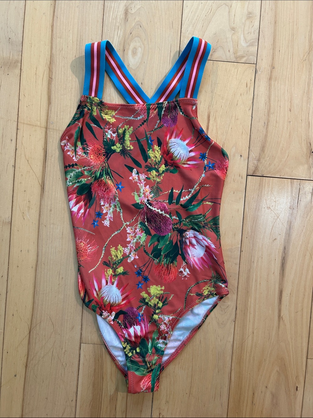 Molo Neve Kids One Piece Swimsuit in Australian Flowers